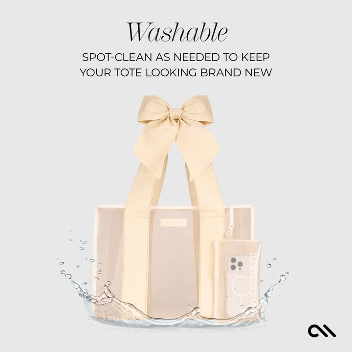 Case-Mate Ecru Raffia Bow Jelly Tote Bag (Classic)
