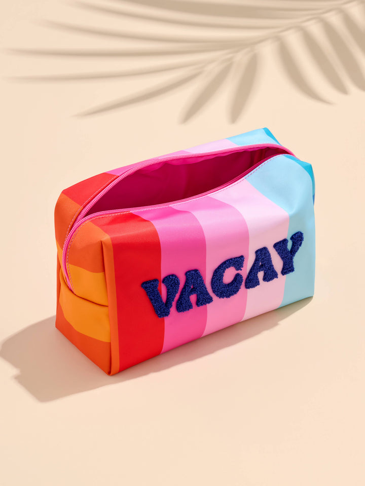 "VACAY" LARGE ZIP POUCH,MULTI