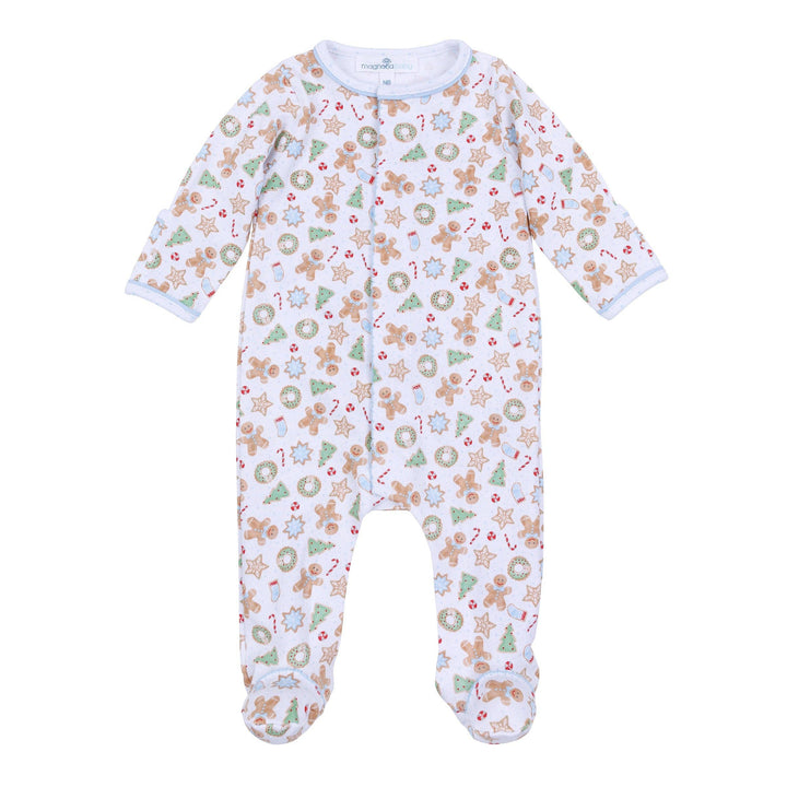 Frosted Wonderland Print Footie - Light Blue