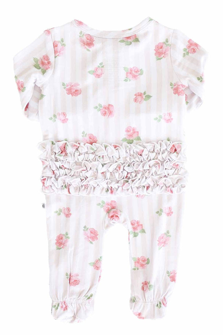 Rosy & Cozy Ruffle Zipper Footie: 3-6 months