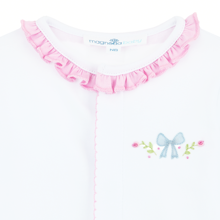 Evelyn's Classics Hand Embroidered Ruffle Footie