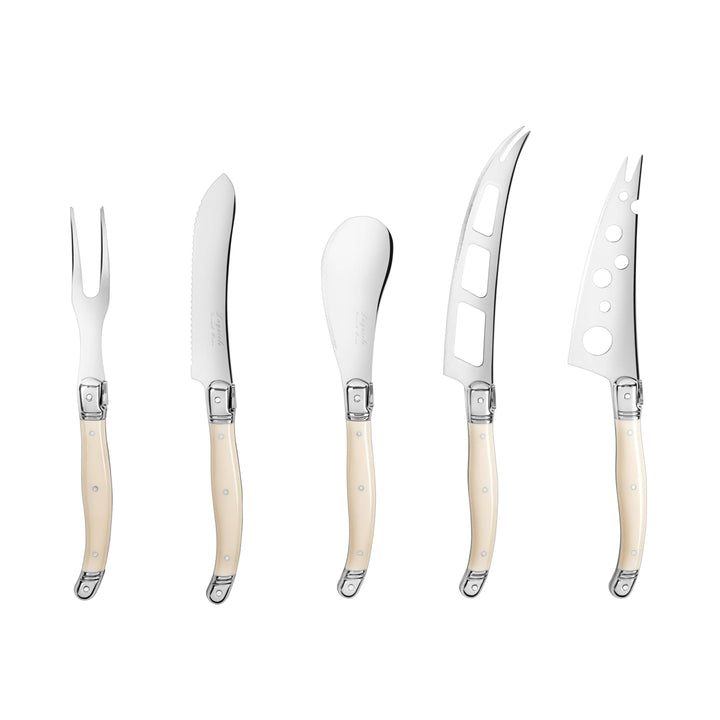 Laguiole 5-Piece Artisan Ivory-Colored Cheese Knife Set 