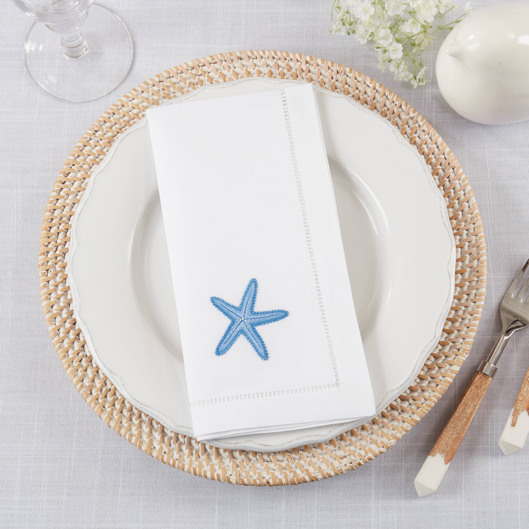 Embr'd Starfish Napkin SET OF 6