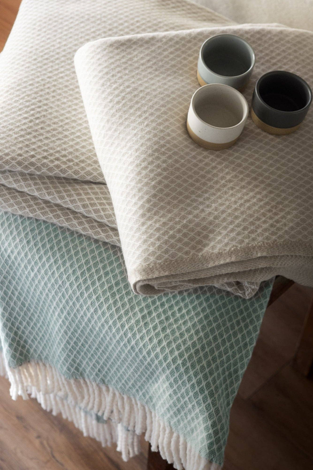 Diamond Lattice Throw-Linen