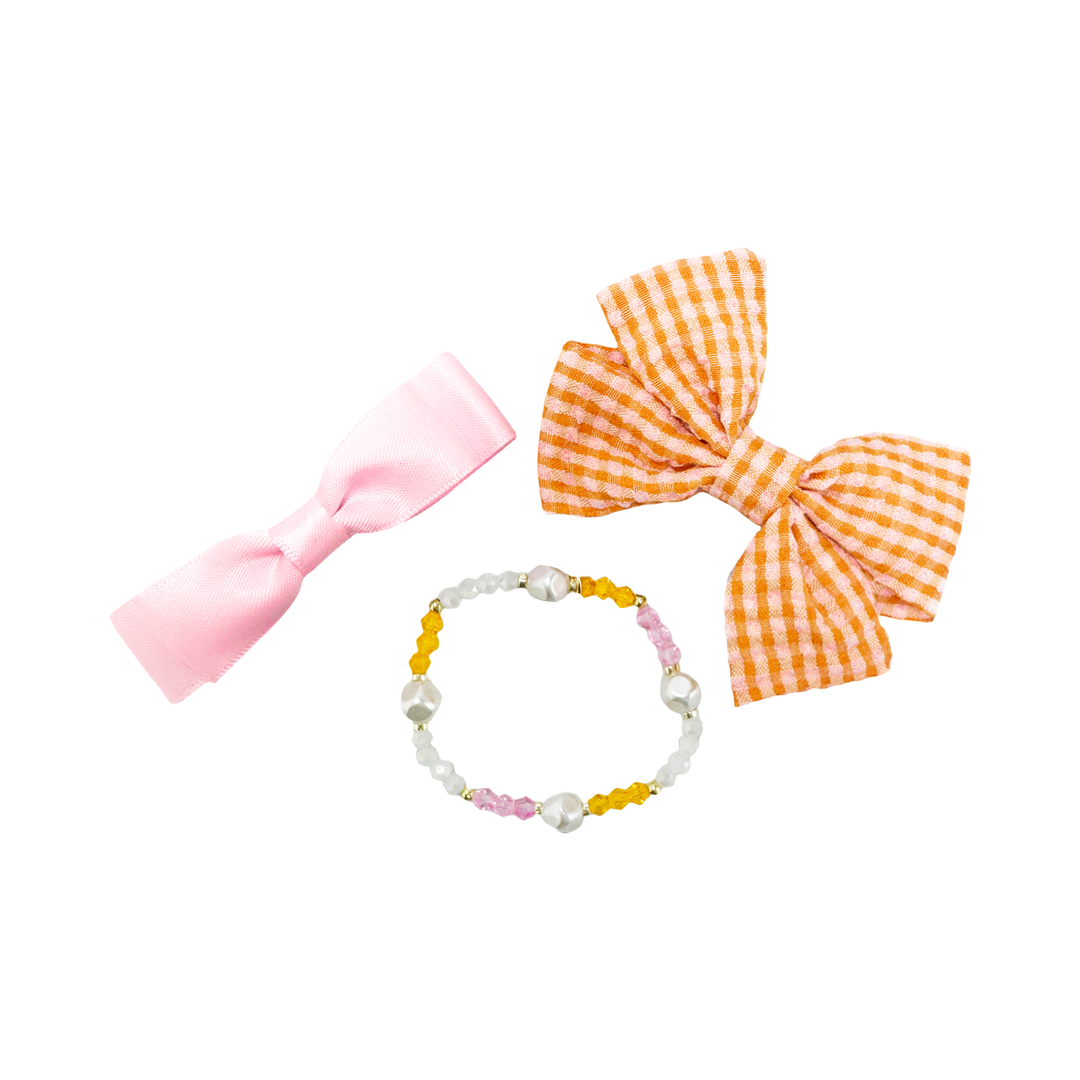 Pumpkin Bracelet & Bows Gift Set