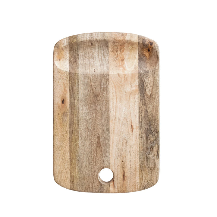 Cutting Board with Catch All Area & Handle, Natural