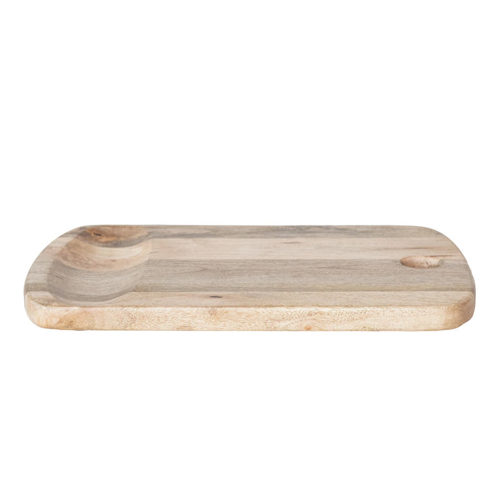 Cutting Board with Catch All Area & Handle, Natural