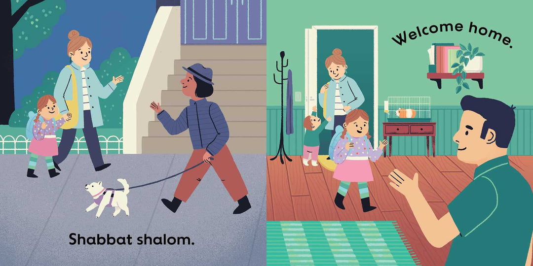 Shabbat Shalom, Welcome Home (An Our Neighborhood Series Board Book for Toddlers Celebrating Judaism) by Leah Weber: Board Books; 22 pages / English