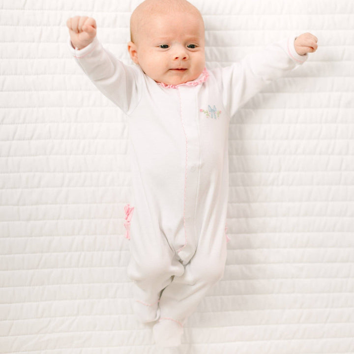 Evelyn's Classics Hand Embroidered Ruffle Footie