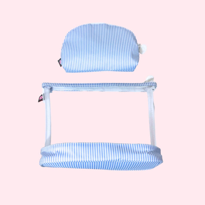 Baby Blue Preppy Stripe ~GLOSSY~ Jet-Set | Mint