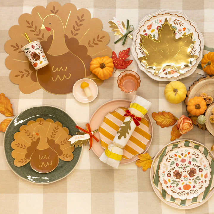 Folk Turkey Paper Placemats