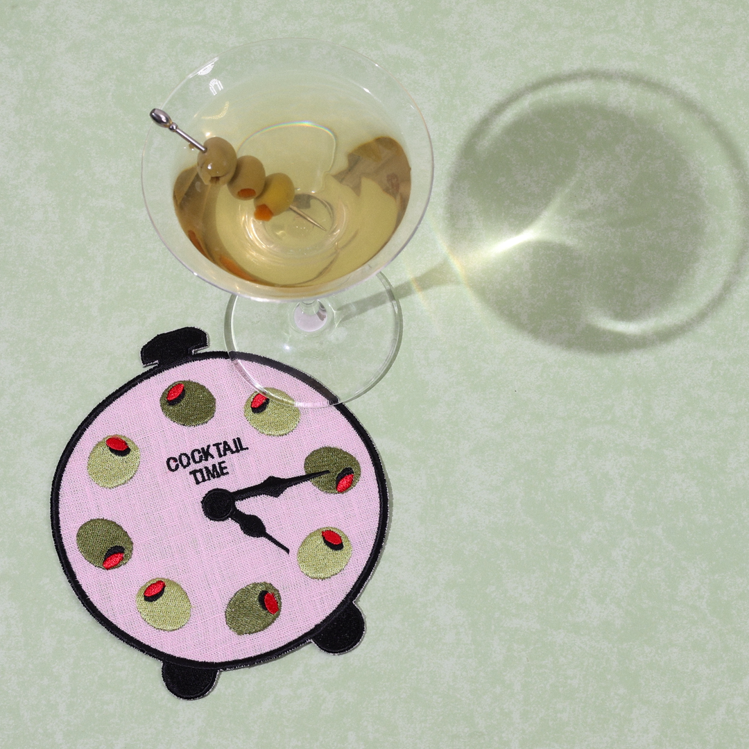 Cocktail Time Linen Cocktail Napkins - Set of 4