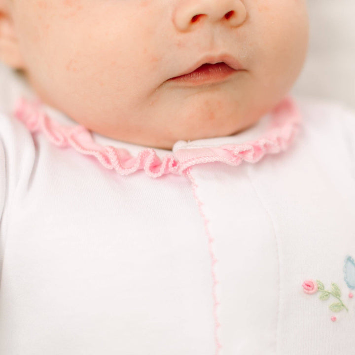 Evelyn's Classics Hand Embroidered Ruffle Footie