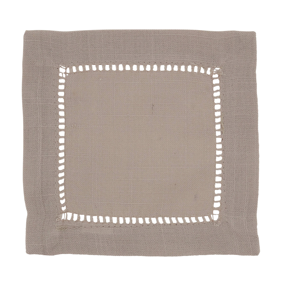 White Hemstitch Cocktail Napkin /6" Set of 4