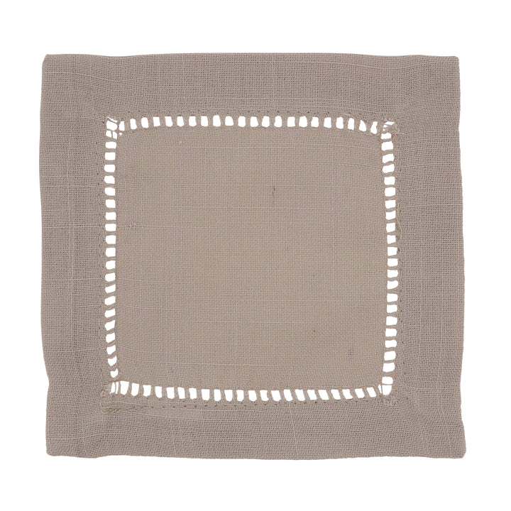 White Hemstitch Cocktail Napkin /6" Set of 4