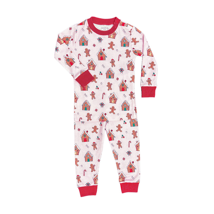 Gingerbread World Two Piece Pajama in Pink