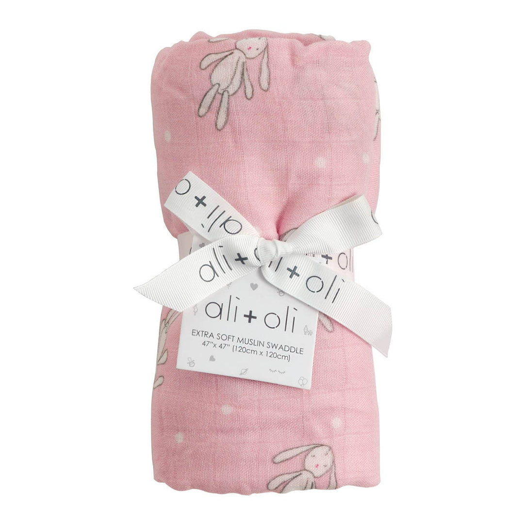 Bamboo Muslin Swaddle Blanket (Rag Doll Bunny)