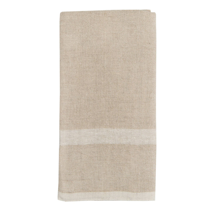 Laundered Linen Natural/White Towels 20x30 - Set of 2: Natural/White