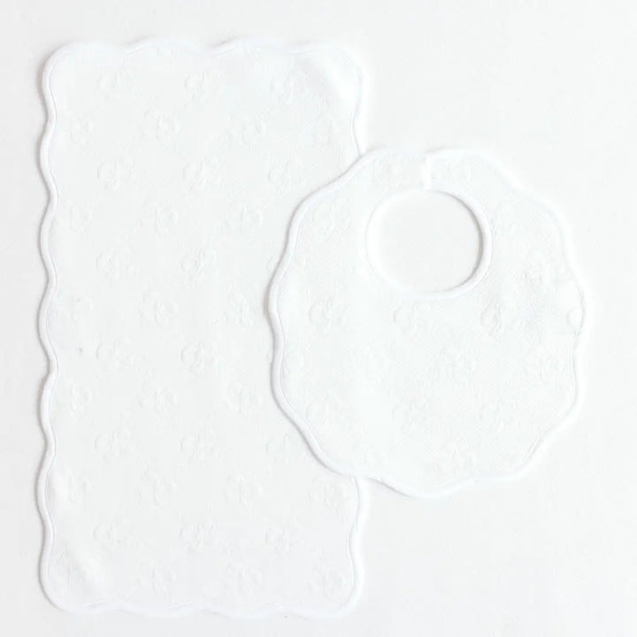 Bib & Burp with Scallop Edge