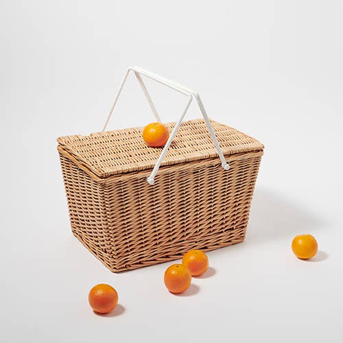 Large Picnic Basket Cooler Natural