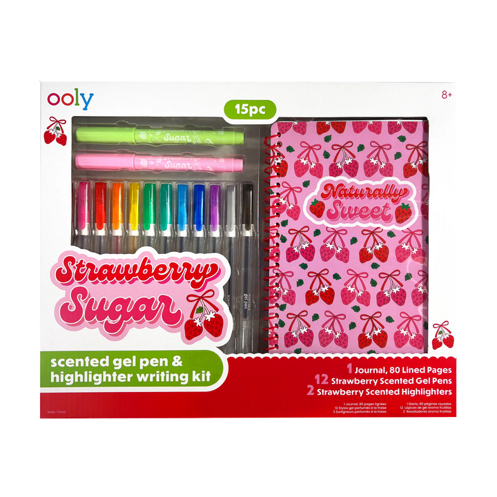 Strawberry Sugar: Scented Gel Pen & Highlighter Writing Kit