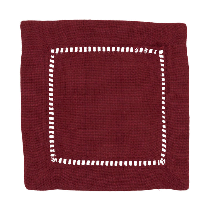 White Hemstitch Cocktail Napkin /6" Set of 4