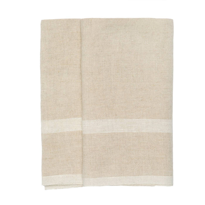 Laundered Linen Natural/White Towels 20x30 - Set of 2: Natural/White