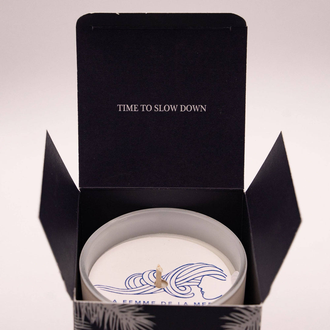 BLUE WINTER CANDLE "Time to slow down"