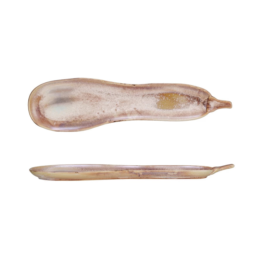 Stoneware Gourd Shaped Dish