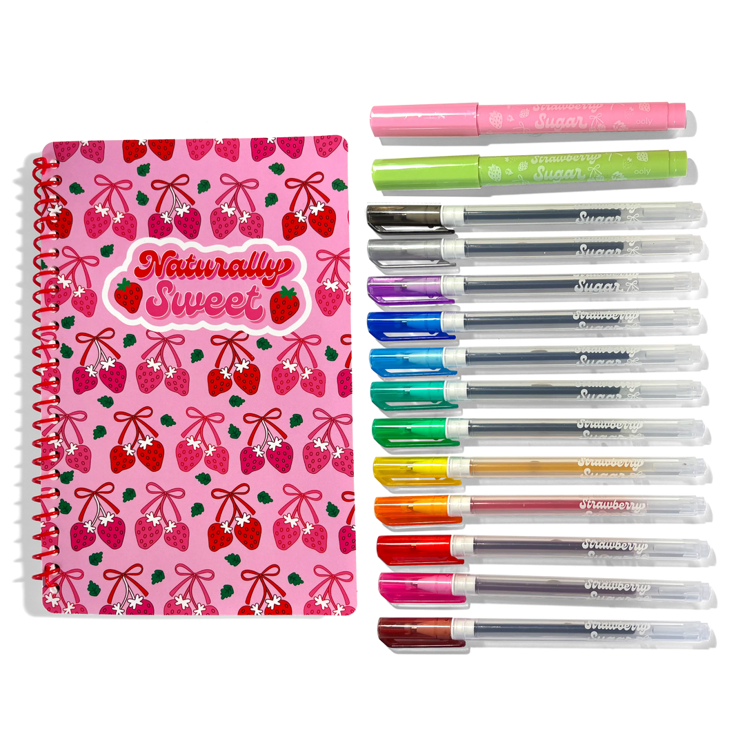 Strawberry Sugar: Scented Gel Pen & Highlighter Writing Kit