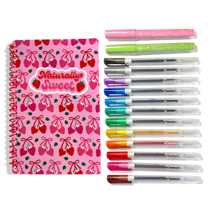 Strawberry Sugar: Scented Gel Pen & Highlighter Writing Kit