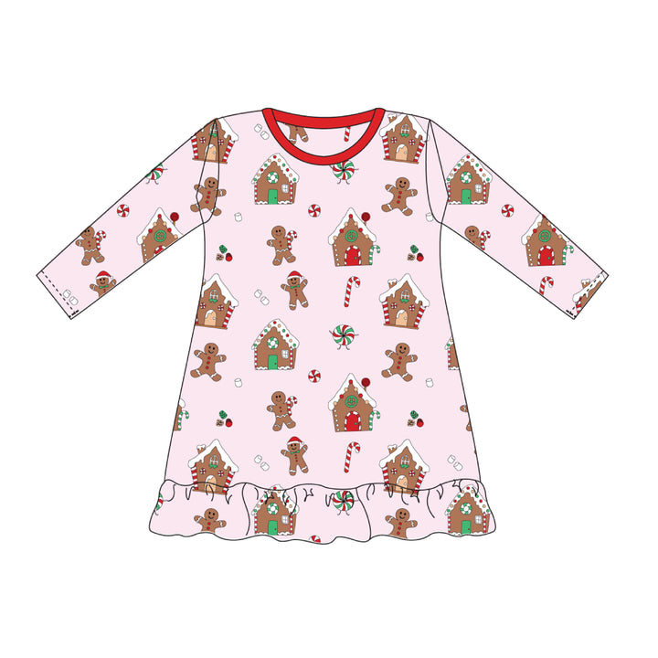 Gingerbread World Dress in Pink