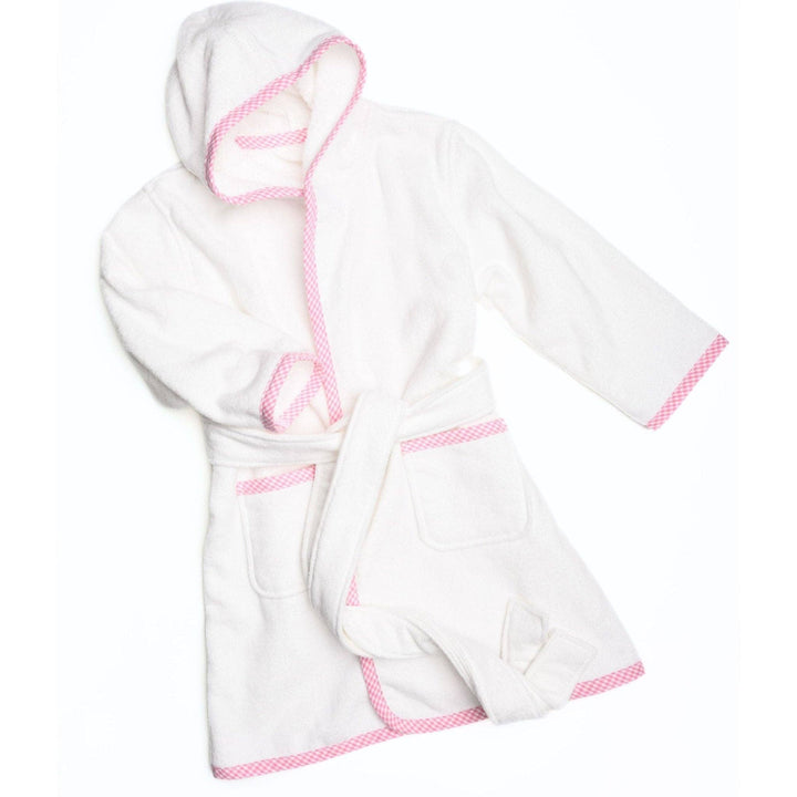 Essentials Pink Gingham Trim Bathrobe: 2/3T
