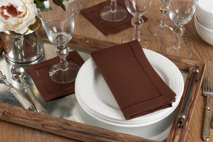 White Hemstitch Cocktail Napkin /6" Set of 4
