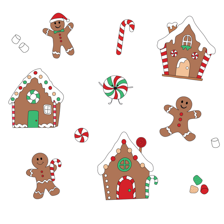 Gingerbread World Two Piece Pajama in White