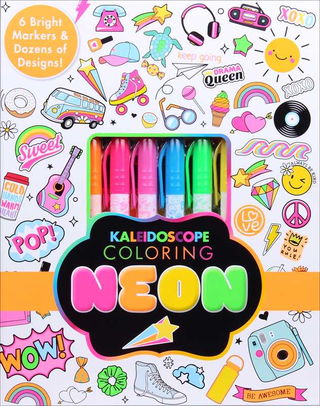 Kaleidoscope Coloring: Neon by Editors of Silver Dolphin Books: Kit - Paperback; 64 pages / English