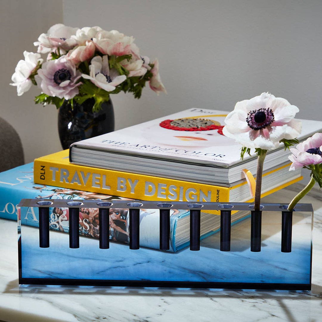 Oil Menorah Navy