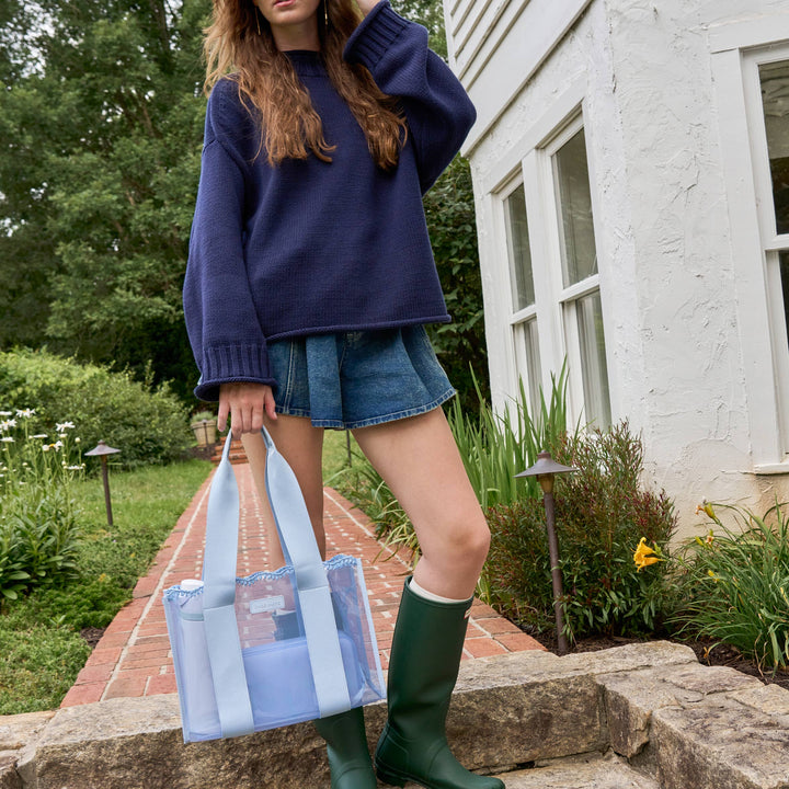 Case-Mate Carolina Blue Crochet Wave Jelly Tote Bag (Medium)
