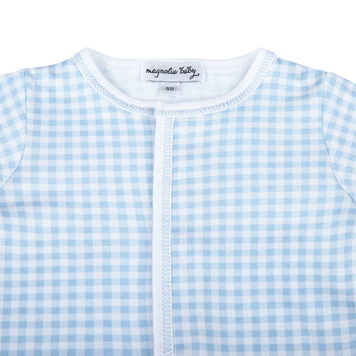 Mini Checks  Footie - Blue