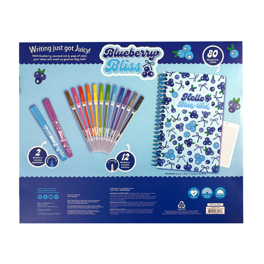 Blueberry Bliss: Scented Gel Pen & Highlighter Writing Kit (