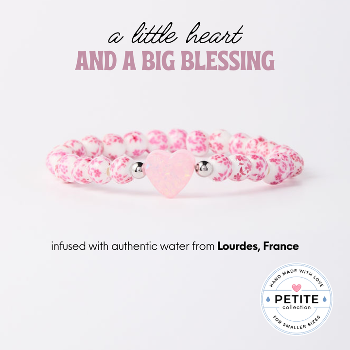 PETITE HOLY WATER PORCELAIN HEART BRACELET: Waterproof Gold