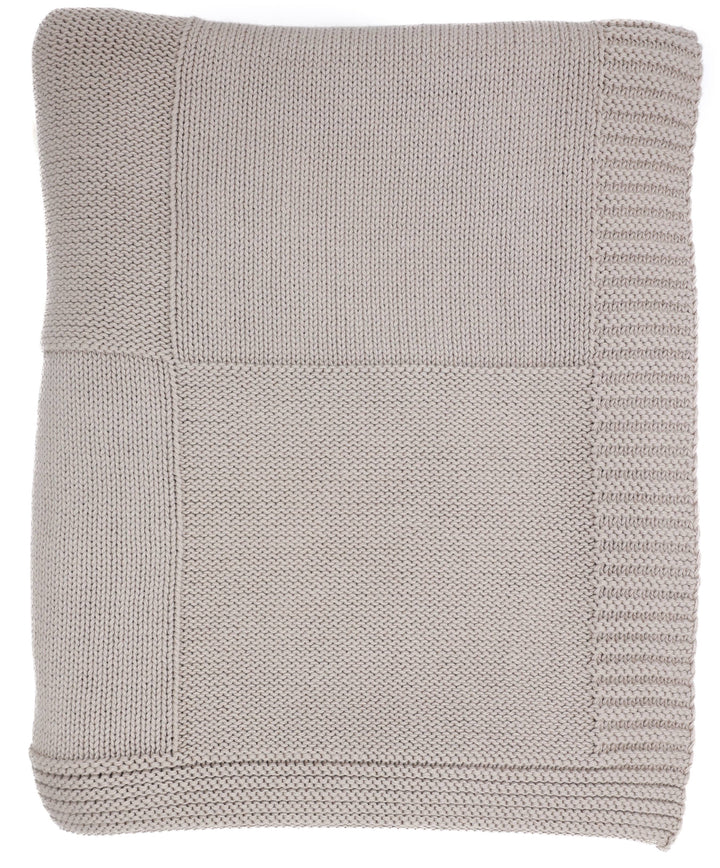 Adam Cotton Knit Throw: Mushroom