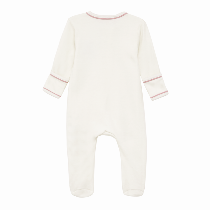 Bear Hugs Zip Footie - Dusty Rose
