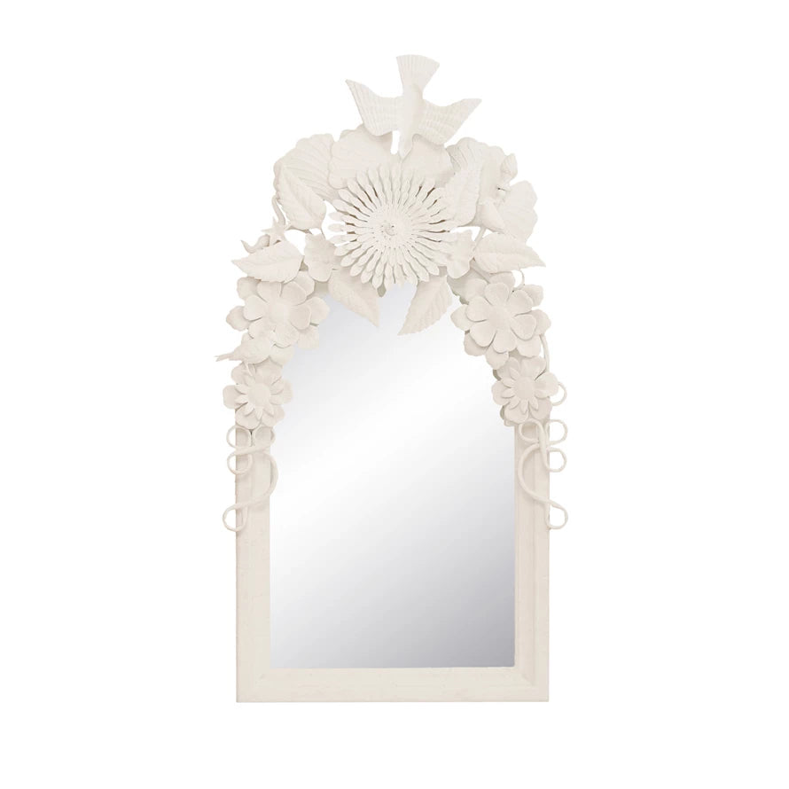 Stitching Around Wood Framed Wall Mirror