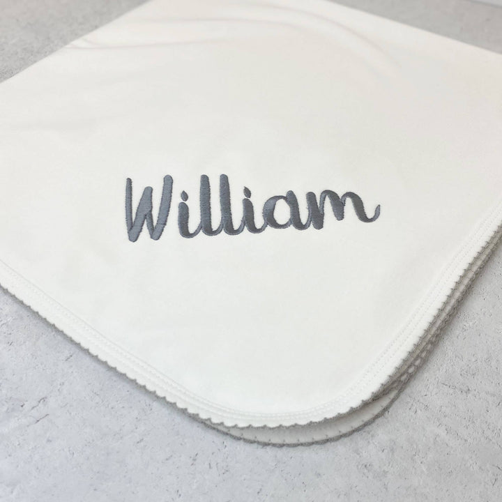 Marcela - Pima Cotton Baby Blanket: All White