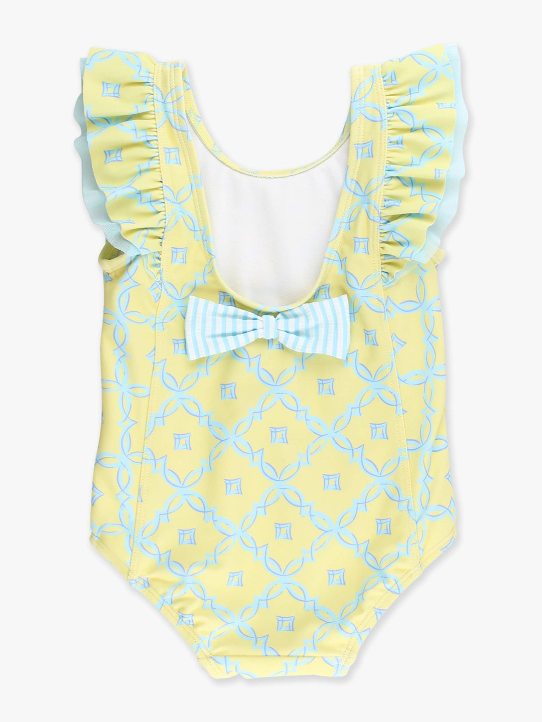 Girls Banana Coastal Charm Waterfall One Piece Swimsuit