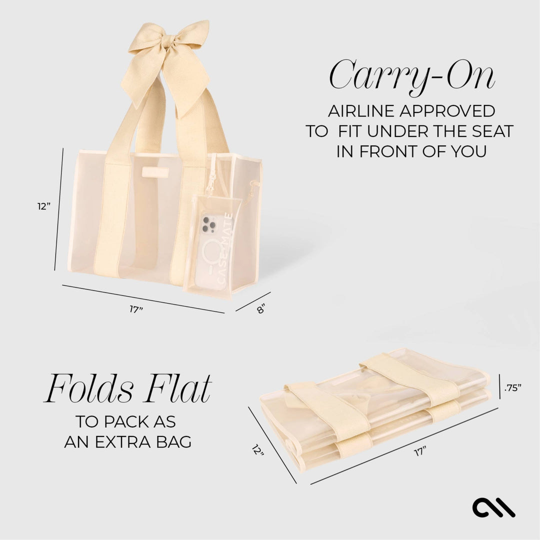Case-Mate Ecru Raffia Bow Jelly Tote Bag (Classic)