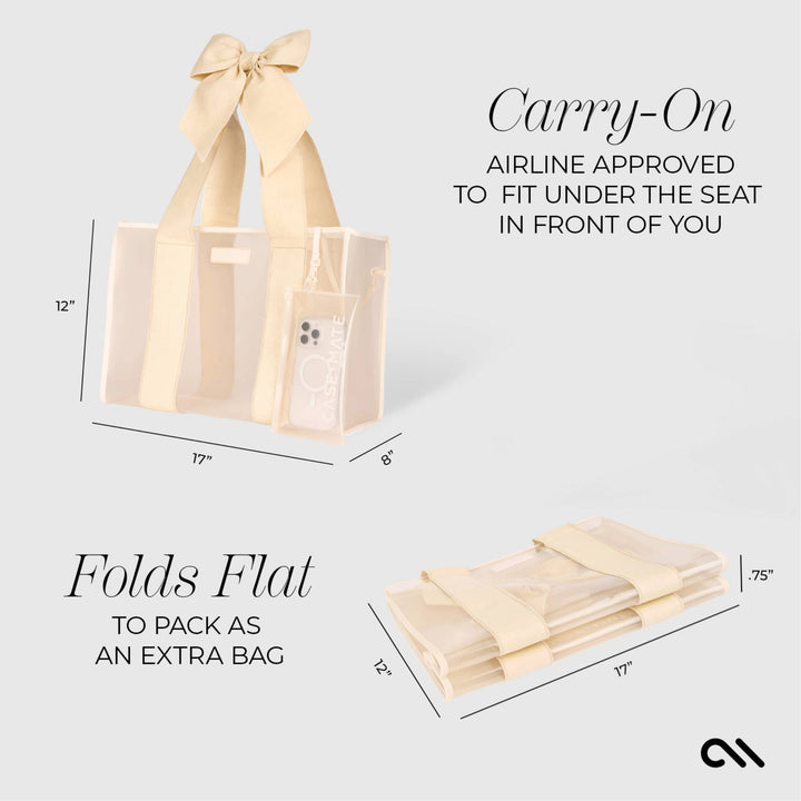 Case-Mate Ecru Raffia Bow Jelly Tote Bag (Classic)
