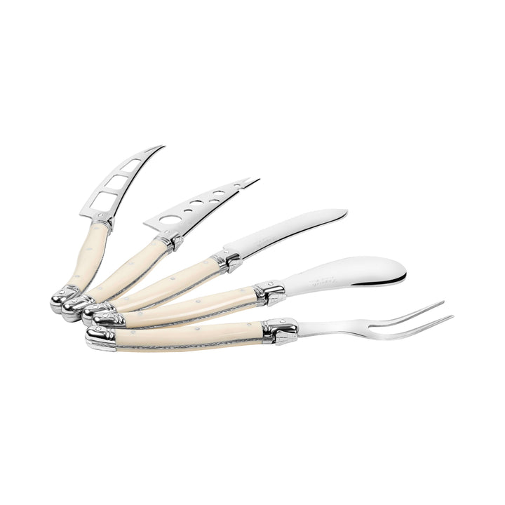 Laguiole 5-Piece Artisan Ivory-Colored Cheese Knife Set 