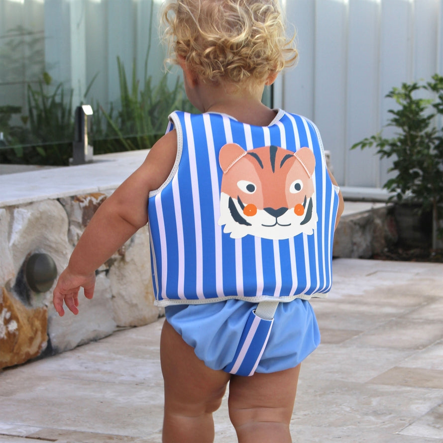 Kids Swim Vest 1-2 Tino the Tiger Blue